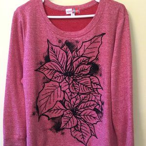 Merry Wear Women's Poinsettia Sweatshirt Size 1X
